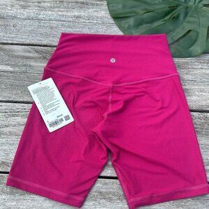 LULULEMON ALIGN RIBBED HIGH RISE SHORT WILD BERRY SIZE 6 NWT